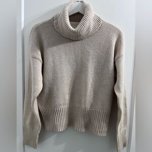Women’s Beige Turtleneck Sweater